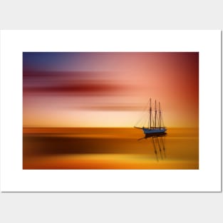 Tall Ship At Sunset Posters and Art